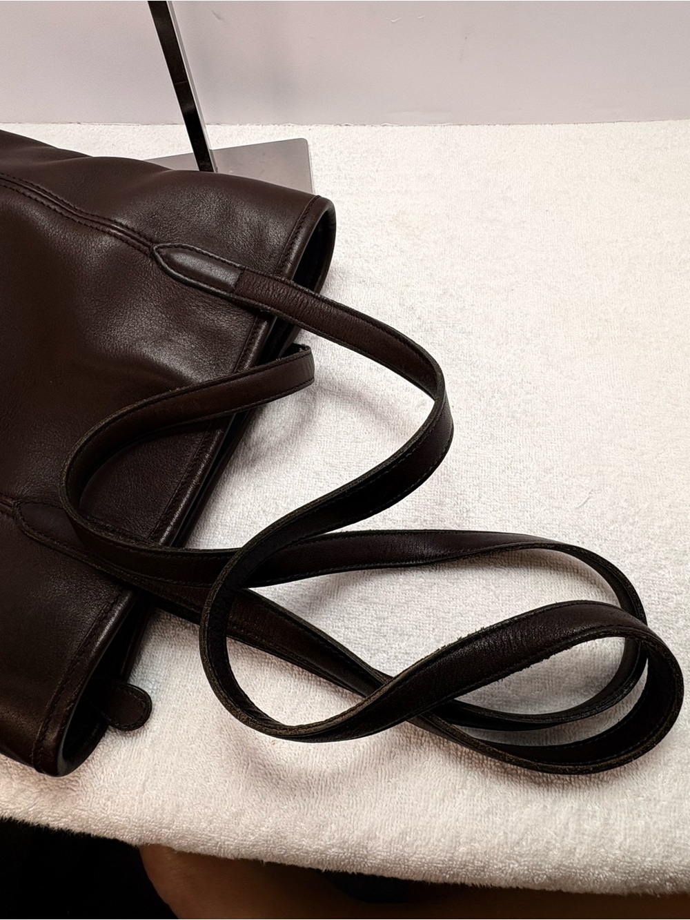 Coach Classic Brown Leather Tote Bag - Women's Shoulder Tote - Picture 16 of 17